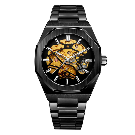 FORSINING New Automatic Mechanical Men Wristwatch Military Army Sport Male Clock Top Brand Luxury Silver Skeleton Man Watch 8198